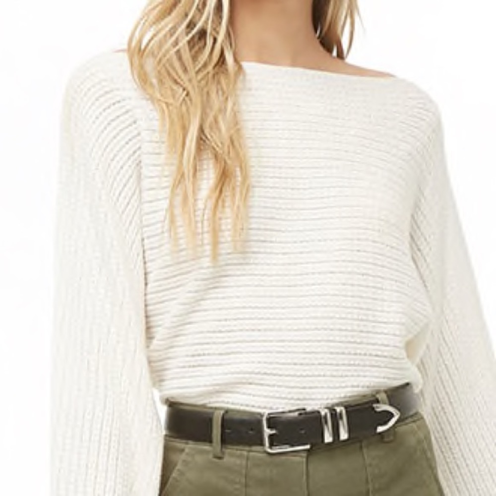 NWT Ribbed Boat Neck Sweater